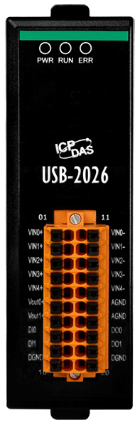 

Модуль ICP DAS USB-2026 5-channel Analog Input, 2-channel Analog Output, 2-channel Digital Input and 2-channel Digital Output Module, USB-2026