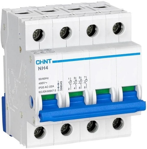 

Выключатель нагрузки CHINT 398046 4P, 32А, NH4, 398046