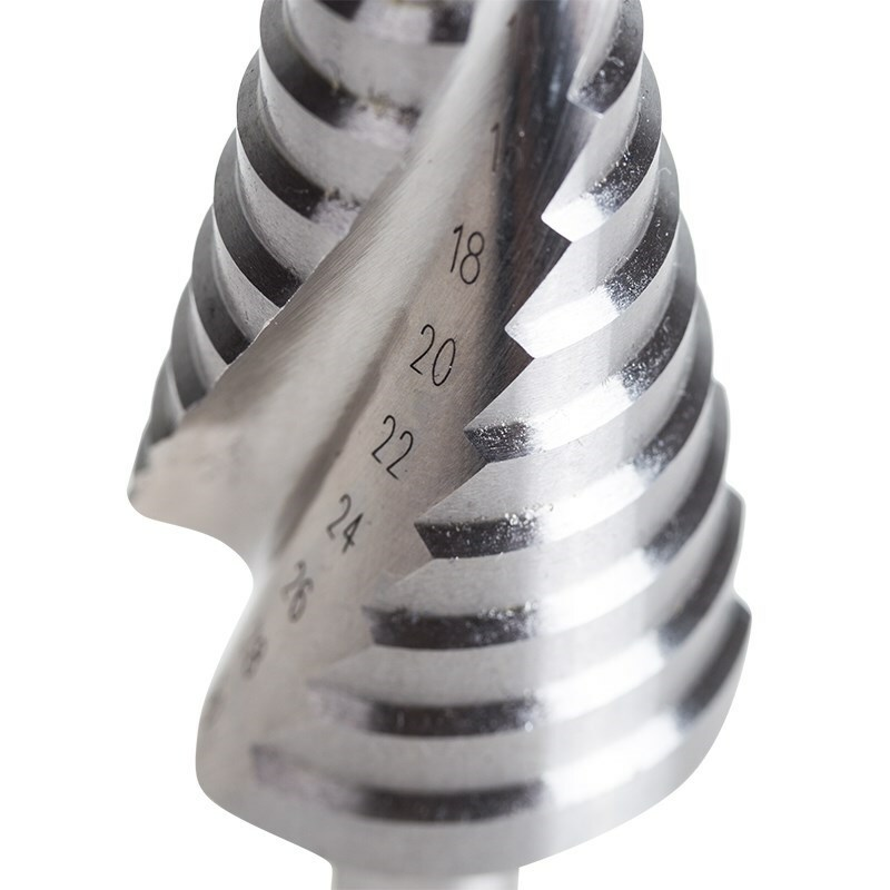 

Сверло KRANZ KR-12-6612 по металлу ступенчатое ТИТАН 4,0-30,0 мм 98 mm 65 HRC Р6М5 TiN, KR-12-6612