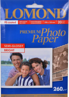 

Бумага Lomond 1103302 10х15 Полуглянцевая фотобумага, 260 г/м2, 20 листов, 1103302