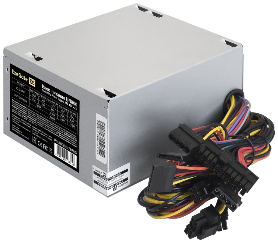 

Блок питания ATX Exegate UN800 EX292179RUS 800W, 120 mm fan, UN800