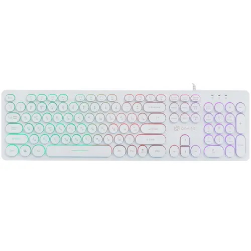 

Клавиатура Oklick 420MRL 1091227 белый USB slim Multimedia LED, 420MRL