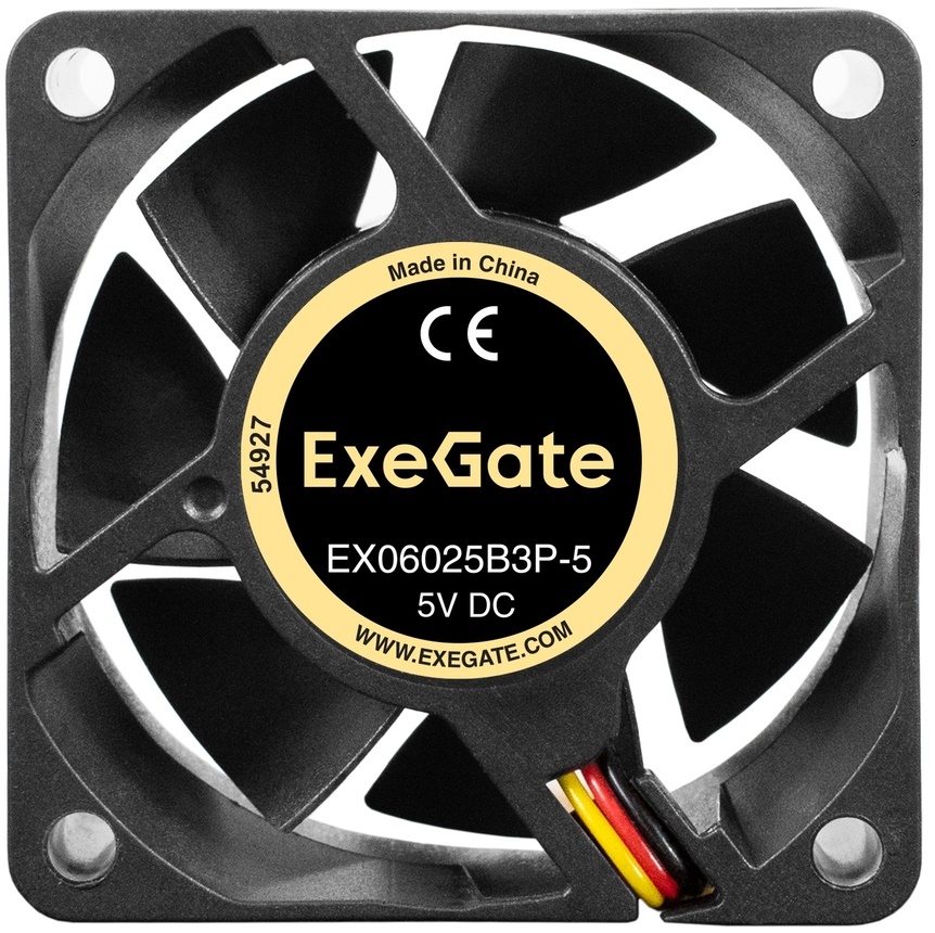 

Вентилятор для корпуса Exegate EX06025B3P-5 EX297006RUS 60x60x25 mm, 4000rpm, 19.6CFM, 28,9dBa, 3-pin, EX06025B3P-5