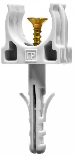 Изображение товара Клипса для крепления труб PR13.0307 10 шт, диаметр 16 мм, серый