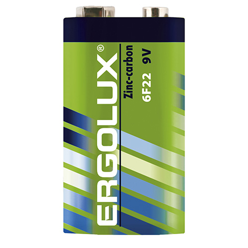 

Батарейка Ergolux 6F22SR1 6F22, "крона", 9 В, 450 мА.ч, 1 шт в упаковке, 6F22SR1