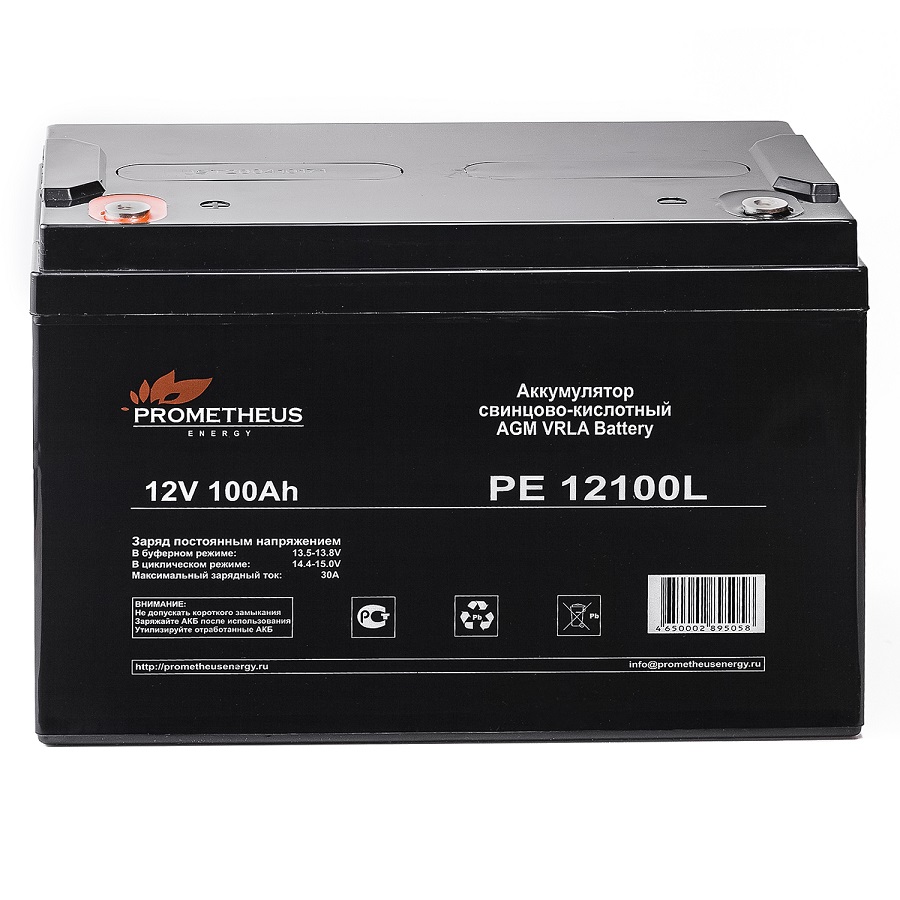 

Батарея для ИБП PROMETHEUS ENERGY РЕ12100L PE 12100L 12V, 100Ah, под болт М8, РЕ12100L