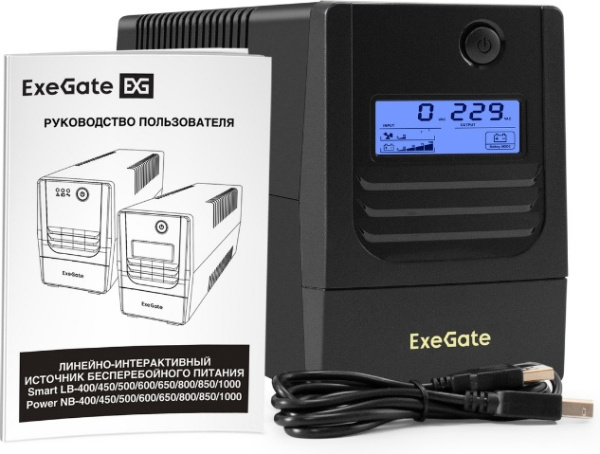 фото Источник бесперебойного питания  Exegate Smart LB-1000.LCD.AVR.2SH.USB (УЦЕНЕННЫЙ) в Челябинске