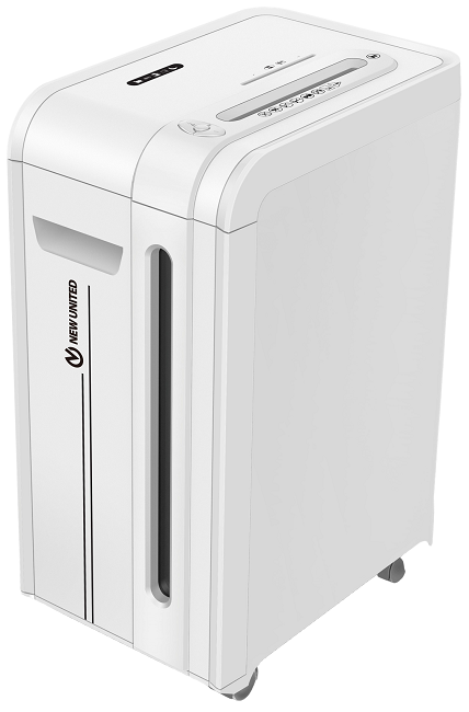 Уничтожитель бумаг New United Etalon ET-25C Force white, 3/P4 секретности, 3,9х38 мм, 22 л (80 г/м²), 34 литра, 40 мм/сек., 55 дБ