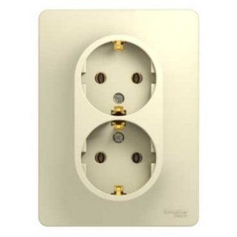 

Розетка Schneider Electric GSL000224 2-я с заземлением (в сборе с рамкой), GSL000224