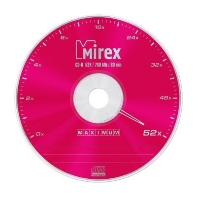 

Диск CD-R Mirex 201274 700 Mb, 52х, Maximum, Cake Box, 25шт, 201274
