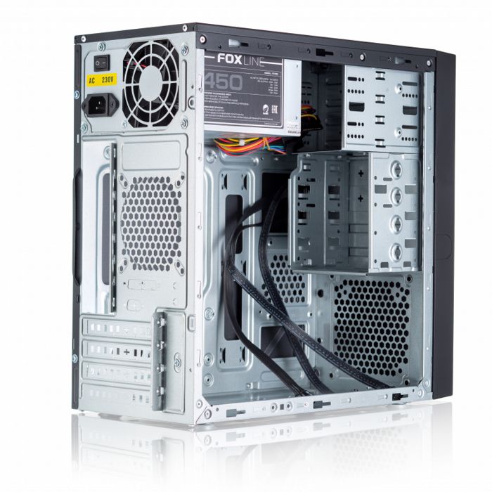 

Корпус mATX Foxline FL-733-FZ450R черный, 450W, 2*USB 2.0, audio, FL-733-FZ450R