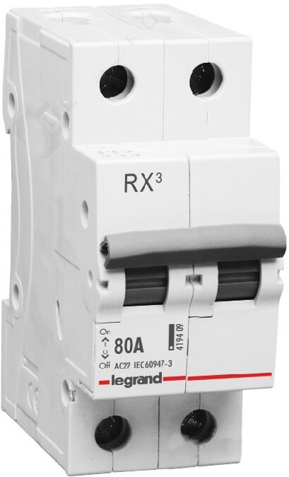 

Выключатель-разъединитель Legrand 419409 RX³ - 80 А, 2П, 2 модуля, 419409
