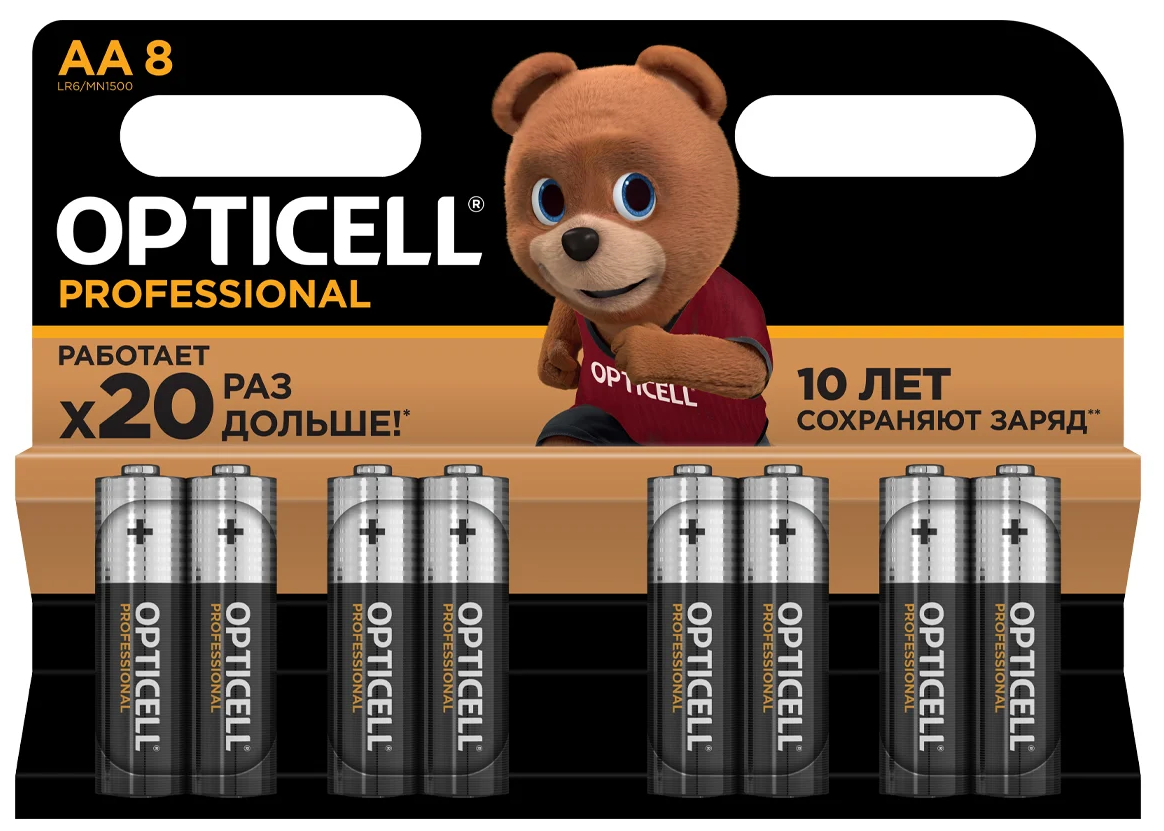 

Батарейка OPTICELL 5052007 алкалиновый AA/LR6 (блист. 8шт) Professional Opticell, 5052007