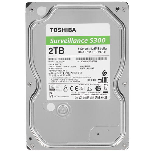 

Жесткий диск 2TB SATA 6Gb/s Toshiba S300 HDWT720UZSVA 3.5" 5400rpm 128MB, S300