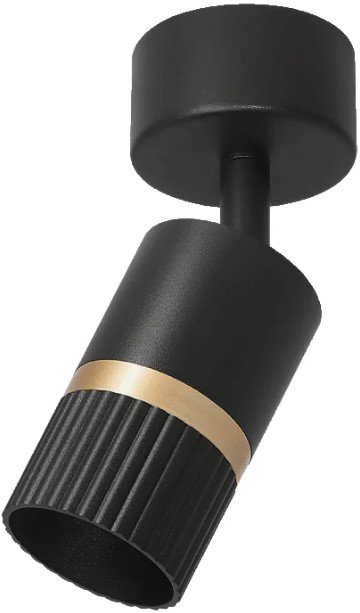 

Светильник настенно-потолочный WOLTA WSL-GU10/19BG-1 под лампу GU10 1х50 поворотный черный/золотой Duo, WSL-GU10/19BG-1