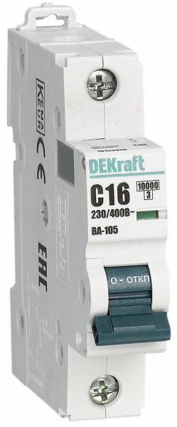Изображение товара Автоматический выключатель DEKraft 13103DEK IP20 6А 230В с характеристикой B
