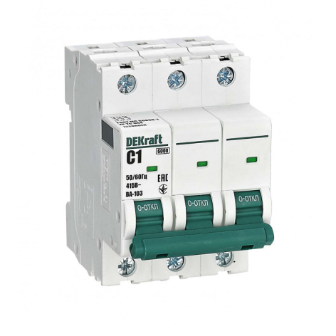 Изображение товара Автоматический выключатель DEKraft 12296DEK с Тремя Полюсами