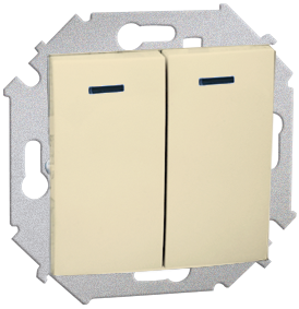 Изображение товара Двухклавишный выключатель Simon 1591392-031 с подсветкой