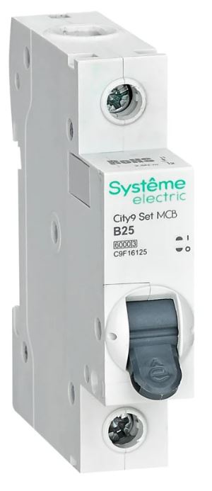 

Автоматический выключатель Systeme Electric C9F16125 City9 Set B 25А 1P 6kA 230В, C9F16125