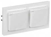 фото Розетка двухместная с заземлением в сборе  IEK BR-R16-16-44-2-K01-F-PRO