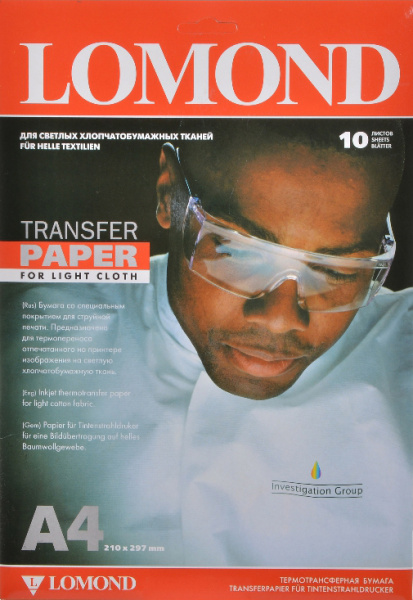 Изображение товара Бумага Lomond 0808411 для термопереноса на светлые ткани A4 10 листов