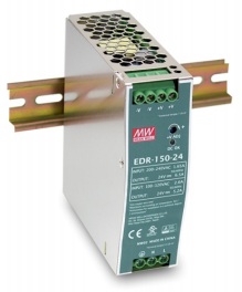 

Преобразователь AC-DC сетевой Mean Well EDR-150-24 156Вт, вход 90…264V AC, 47…63Гц /127…370В DC, выход 24В/6.5A, рег. вых 24…28В, изоляция 3000В AC, в, EDR-150-24