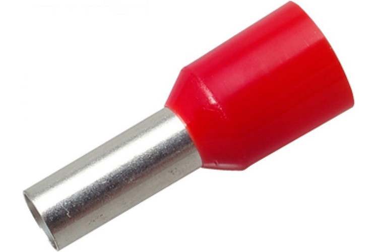 

Наконечник Rexant 08-0831 (100шт) штыревой втулочный изолированный F-12 мм 10 мм² (НШВи 10-12) красный, 08-0831
