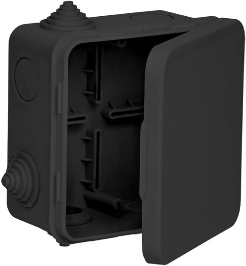 

Коробка распределительная IEK UKO31-100-100-050-K02-54 КМ41256 100х100х50мм о/к IP54 8 вв. черная, UKO31-100-100-050-K02-54