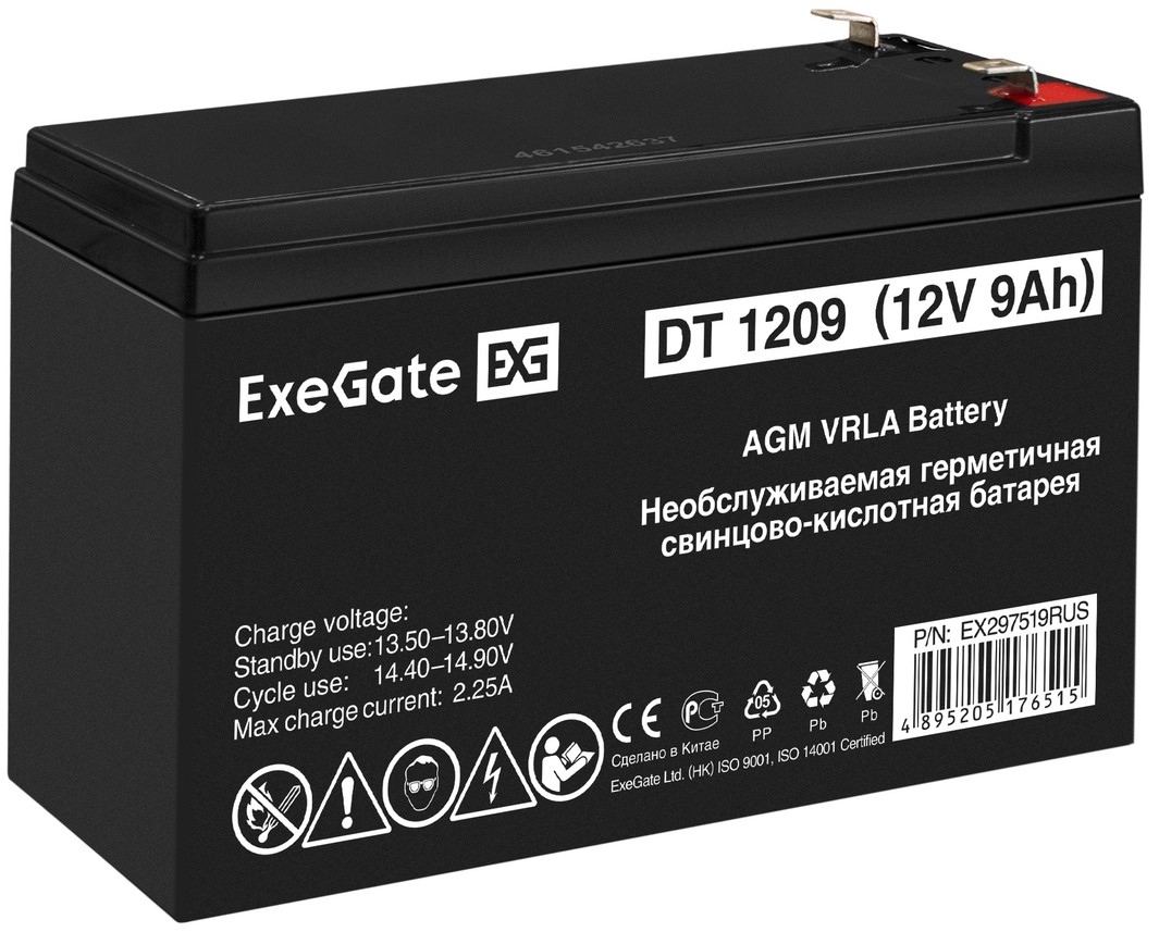 

Батарея Exegate DT 1209 EX297519RUS (12V 9Ah, клеммы F2), DT 1209