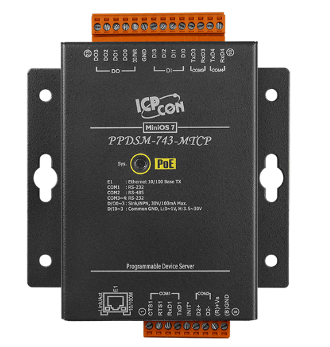 

Преобразователь ICP DAS PPDSM-743-MTCP CR PPDS-743-MTCP with Metal Case, PPDSM-743-MTCP CR