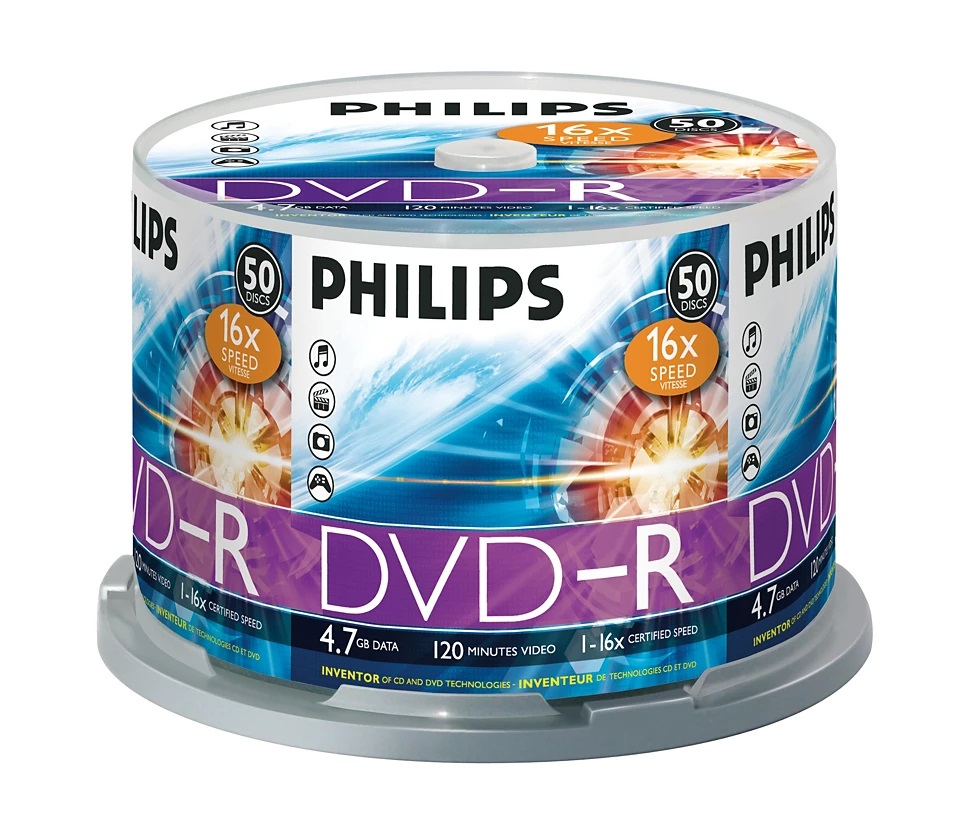 

Диск DVD-R Philips DM4S6B50F/97 4.7 Gb, 16x, Cake Box (50), DM4S6B50F/97