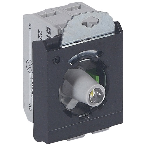 

Комплектующий блок Legrand 023010 Osmoz - для кнопок, для комплектации, с подсветкой, под винт, 230 В~, Н.О., белый, 3 поста, 023010