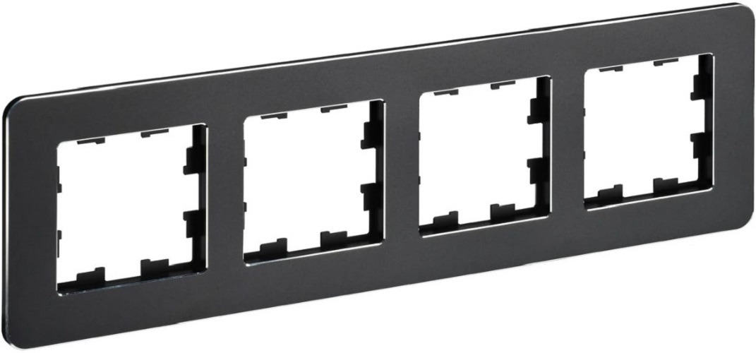 

Рамка четверная IEK BR-M42-M-01-K02 BRITE РУ-4-1-Бр Металл Черный RE, BR-M42-M-01-K02