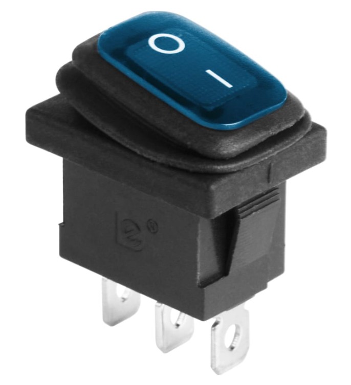 

Выключатель Rexant 36-2176 клавишный 250V 6А (3с) ON-OFF синий с подсветкой Mini ВЛАГОЗАЩИТА, 36-2176