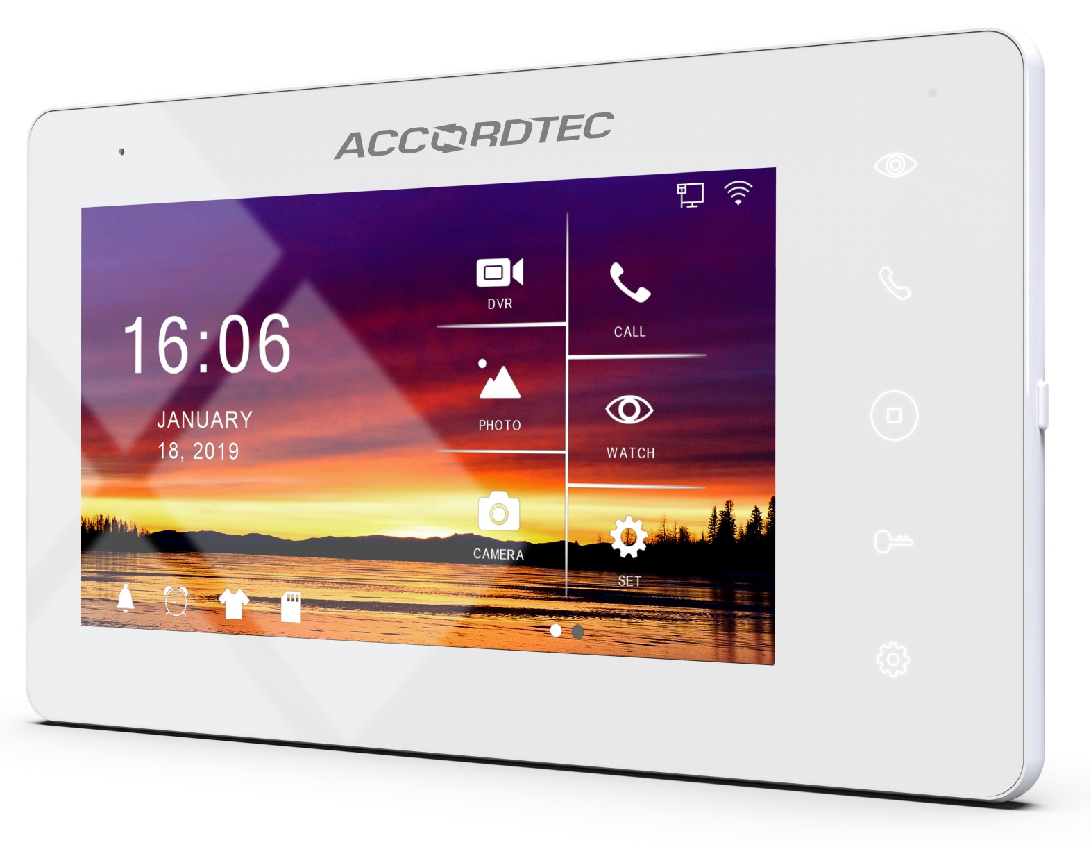 

Видеодомофон AccordTec AT-VD 760C/SD WH цветной, 7" сенсорный экран, AHD/TVI/CVI 1080P/720P /CVBS, AT-VD 760C/SD WH