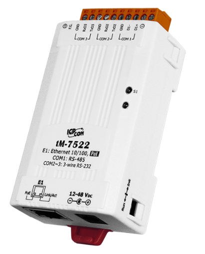 

Преобразователь ICP DAS tM-7522 CR Tiny Addressable Serial Converter with PoE and 2 RS-232 and 1 RS-485 Ports (RoHS), tM-7522 CR