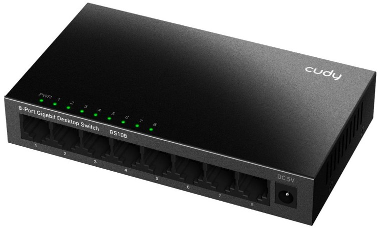 

Коммутатор неуправляемый Cudy GS108 8-Port Gigabit Metal Switch, GS108