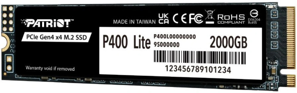 фото Накопитель SSD M.2 2280 Patriot Memory P400 Lite в Перми 2000 ГБ