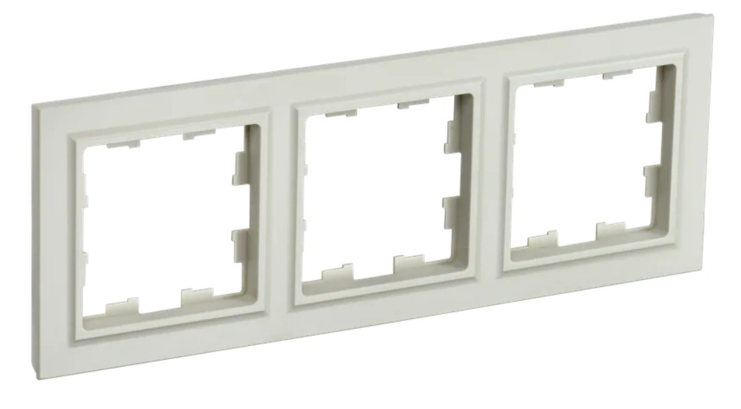 

Рамка IEK BR-M32-K10 3-м BRITE РУ-3-БрКр бежевая, BR-M32-K10