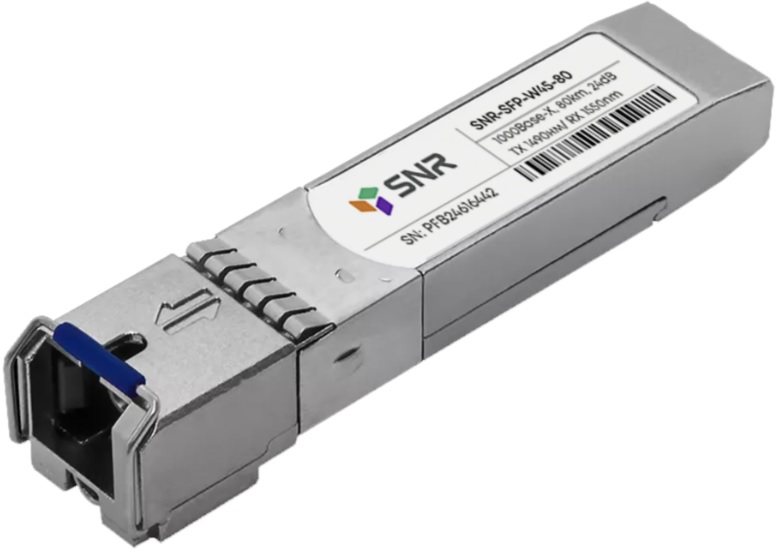 

Модуль SFP SNR SNR-SFP-W45-80 WDM, дальность до 80км (24dB), 1490/1550нм, SNR-SFP-W45-80