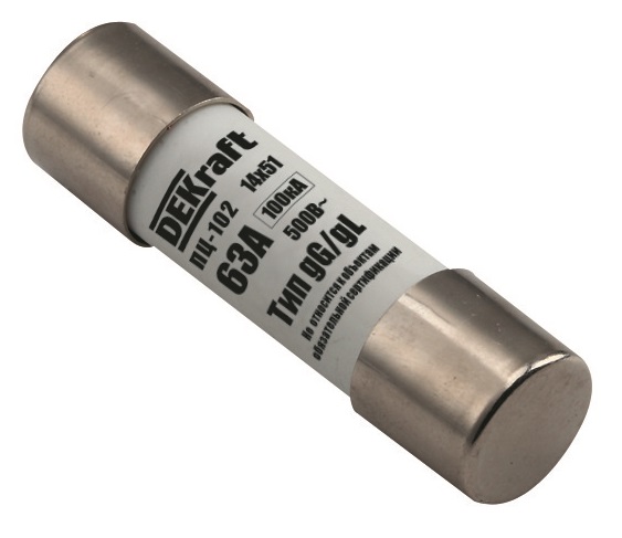 

Предохранитель DEKraft 21382DEK ПЦ-102 цилиндрический 63A 14x51, 21382DEK