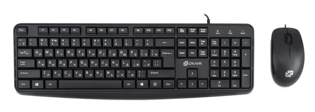 

Клавиатура и мышь Oklick S603 1968894 клав:черный, мышь:черный, USB, S603