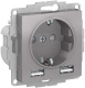 фото Розетка с заземлением с 2 USB  Systeme Electric ATN000330 в Уфе