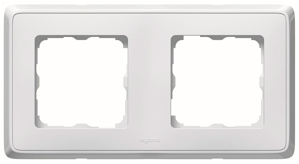 

Рамка Legrand 773652 Cariva - 2 поста, горизонтальный/вертикальный монтаж, белая, 773652