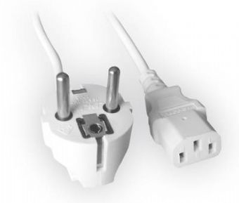 

Кабель питания Gembird PC-186W-VDE 1.8 м, Euro, VDE, белый, с заземлением, пакет, С13-Schuko, 10А, 0.75, PC-186W-VDE