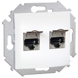 

Розетка Simon 1591564-030 компьютерная двойная 2хRJ45 кат.6A (АМР, FTP), белый, 1591564-030