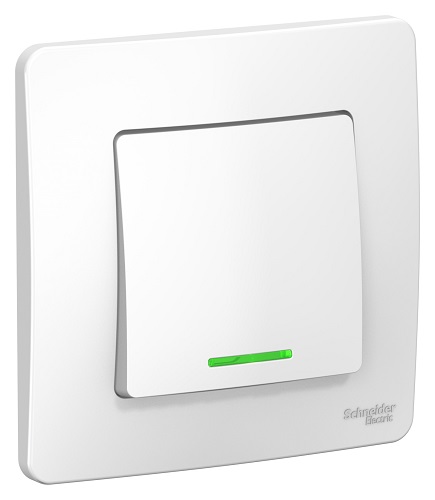 

Выключатель Schneider Electric BLNVS010111 1-клавишный с подсветкой, 10А, 250B (белый) внутр, BLNVS010111