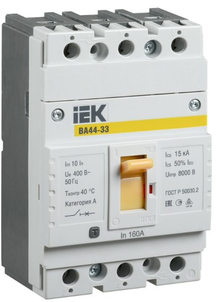 Изображение товара Автоматический выключатель IEK SVA4410-3-0160 3 Полюса Защита 160А