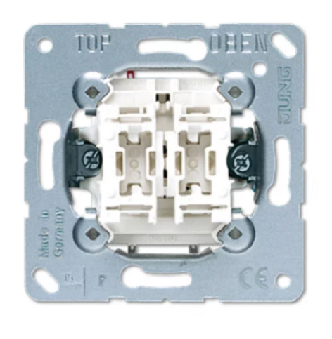 Изображение товара Переключатель Jung 509U встраиваемый серебристый IP20 2 клавиши