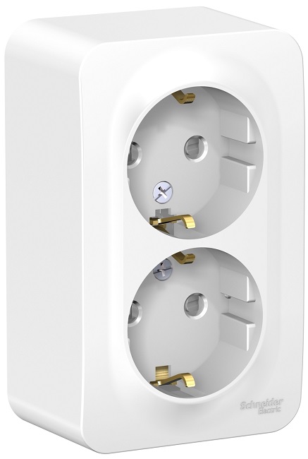 

Розетка Schneider Electric BLNRA011221 2-ая с/з со шторками 16А, 250В, монтажная пластина (белый) наруж, BLNRA011221